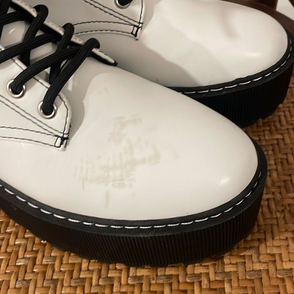 Divided NWOB white platform lace up combat boots size 39 - Picture 5 of 11